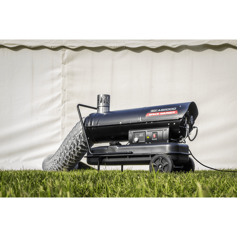 Sealey ABI1000 102,000Btu/hr Indirect Space Warmer® Kerosene/Diesel Heater with Wheels - ABI1000 - Sealey Tools UK - Trade Counter Direct