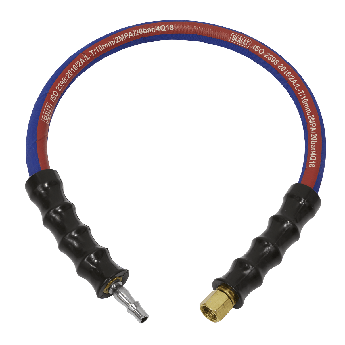 Sealey AH2R/38 Air Leader Hose 600mm x 10mm with Tailpiece & 1/4"BSP Union - AH2R/38 - Sealey Tools UK - Trade Counter Direct