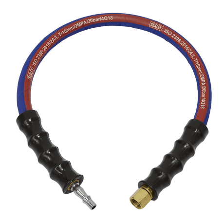 Sealey AH2R/38 Air Leader Hose 600mm x 10mm with Tailpiece & 1/4"BSP Union - AH2R/38 - Sealey Tools UK - Trade Counter Direct
