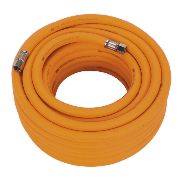 Sealey AHHC1538 Air Hose 15m x Ø10mm Hybrid High - Visibility with 1/4"BSP Unions - AHHC1538 - Sealey Tools UK - Trade Counter Direct