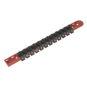 Sealey AK1412 Socket Retaining Rail with 12 Clips 1/4"Sq Drive - AK1412 - Sealey Tools UK - Trade Counter Direct