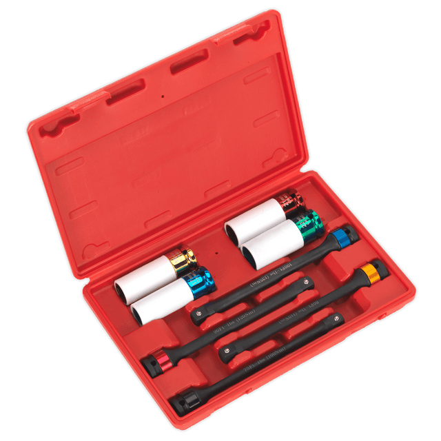 Sealey AK2243 Torque Stick & Aluminium Wheel Impact Socket Set 1/2"Sq Drive 8pc - AK2243 - Sealey Tools UK - Trade Counter Direct