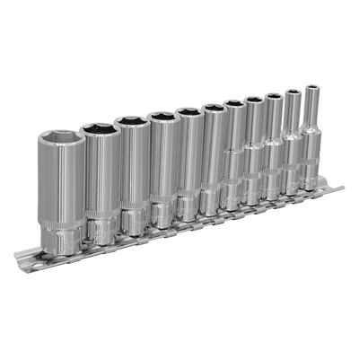 Sealey AK2671 Socket Set 11pc 1/4"Sq Drive Deep WallDrive® Imperial - AK2671 - Sealey Tools UK - Trade Counter Direct