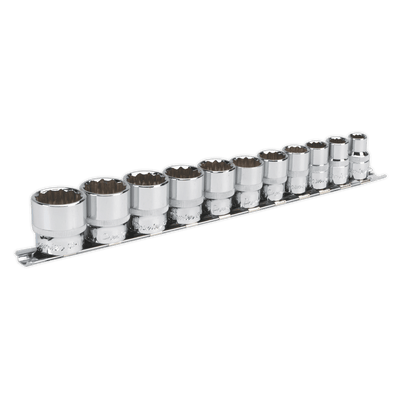 Sealey AK2672 Socket Set 11pc 3/8"Sq Drive 12pt WallDrive® Imperial - AK2672 - Sealey Tools UK - Trade Counter Direct