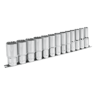 Sealey AK2675 Socket Set 13pc 1/2"Sq Drive 12pt Deep WallDrive® Imperial - AK2675 - Sealey Tools UK - Trade Counter Direct