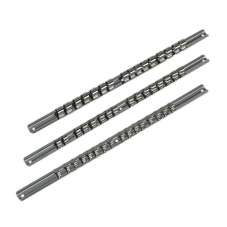 Sealey AK270 Socket Retaining Rail Set 3pc 1/4", 3/8" & 1/2"Sq Drive - AK270 - Sealey Tools UK - Trade Counter Direct