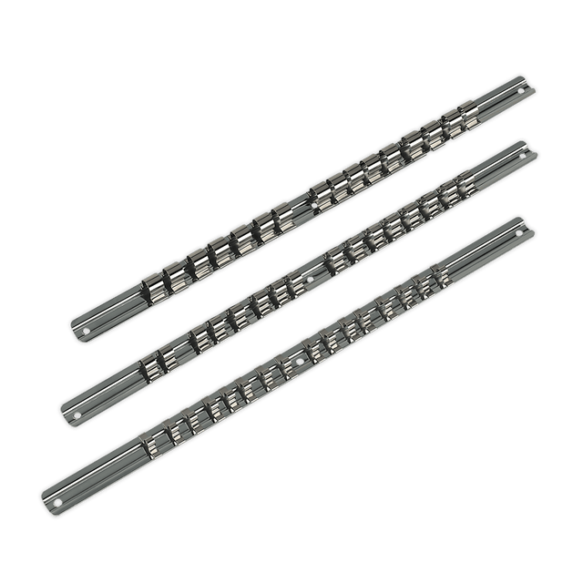 Sealey AK270 Socket Retaining Rail Set 3pc 1/4", 3/8" & 1/2"Sq Drive - AK270 - Sealey Tools UK - Trade Counter Direct