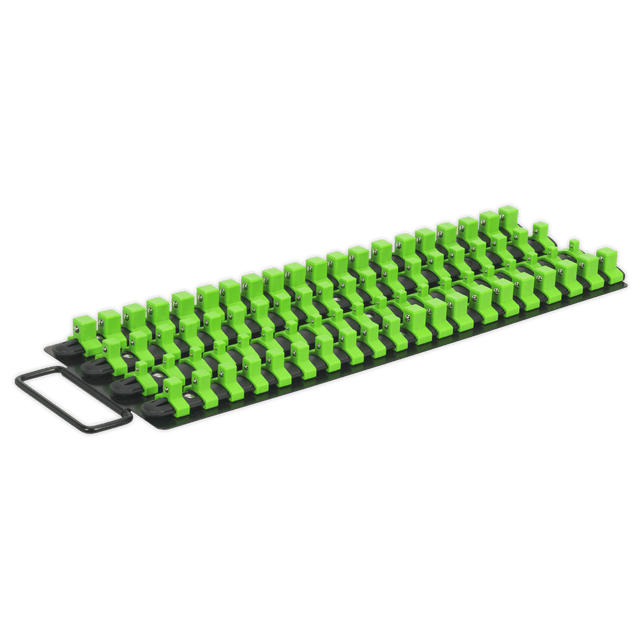 Sealey AK27051HV Socket Rail Tray 1/4", 3/8" & 1/2"Sq Drive - Hi - Vis Green - AK27051HV - Sealey Tools UK - Trade Counter Direct