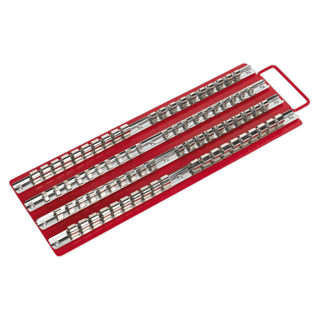 Sealey AK271 Socket Rail Tray Red 1/4", 3/8" & 1/2"Sq Drive - AK271 - Sealey Tools UK - Trade Counter Direct