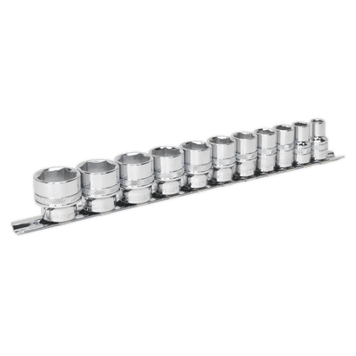 Sealey AK2740 Socket Set 11pc 3/8"Sq Drive Lock - On™ 6pt Imperial - AK2740 - Sealey Tools UK - Trade Counter Direct