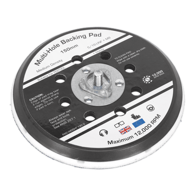Sealey AK289 Universal Dust - Free Stick - On DA Backing Pad Ø150mm x 5/16"UNF & M8 - AK289 - Sealey Tools UK - Trade Counter Direct