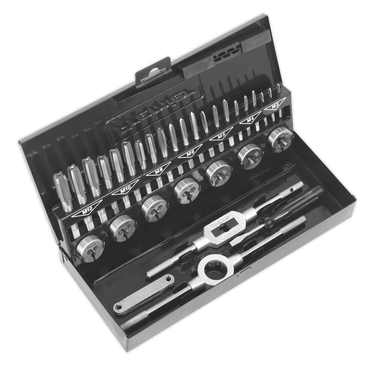 Sealey AK3015HSS Tap & Die Set 32pc Split Dies HSS 4341 - Metric - AK3015HSS - Sealey Tools UK - Trade Counter Direct