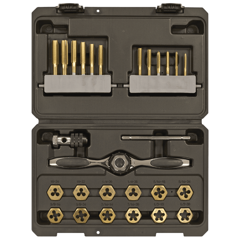 Sealey AK3026IMP Premier Hexagonal Tap & Die Set 26pc Hexagonal - Imperial - Titanium Coated - AK3026IMP - Sealey Tools UK - Trade Counter Direct