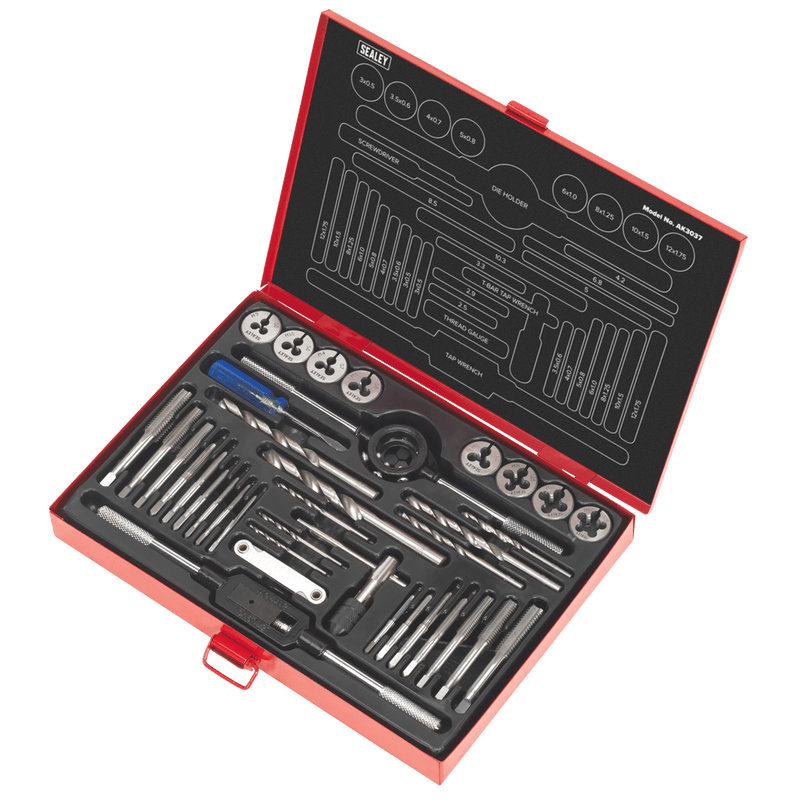 Sealey AK3037 Metric Tap & Die Set Split Dies 37pc - AK3037 - Sealey Tools UK - Trade Counter Direct