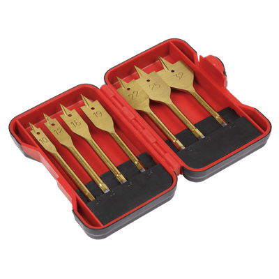 Sealey AK3707FW Titanium Coated Flat Wood Drill Bit Set 7pc - AK3707FW - Sealey Tools UK - Trade Counter Direct