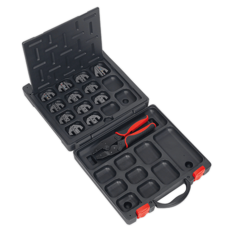Sealey AK3858COMBO Ratchet Crimping Tool with Jaws and Storage Case - AK3858COMBO - Sealey Tools UK - Trade Counter Direct