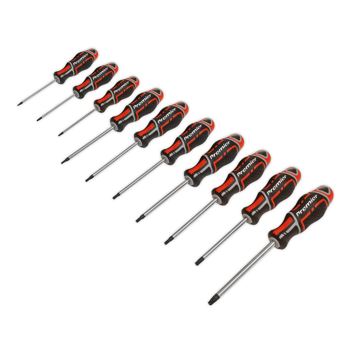 Sealey AK4324 Screwdriver Set 10pc TRX - Star* GripMAX® - Red - AK4324 - Sealey Tools UK - Trade Counter Direct