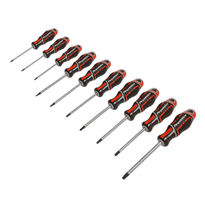 Sealey AK4324 Screwdriver Set 10pc TRX - Star* GripMAX® - Red - AK4324 - Sealey Tools UK - Trade Counter Direct