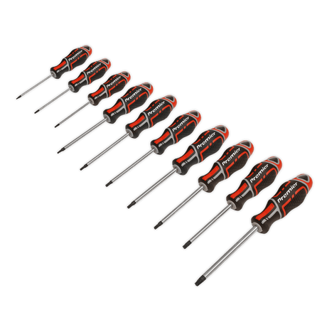 Sealey AK4324 Screwdriver Set 10pc TRX - Star* GripMAX® - Red - AK4324 - Sealey Tools UK - Trade Counter Direct