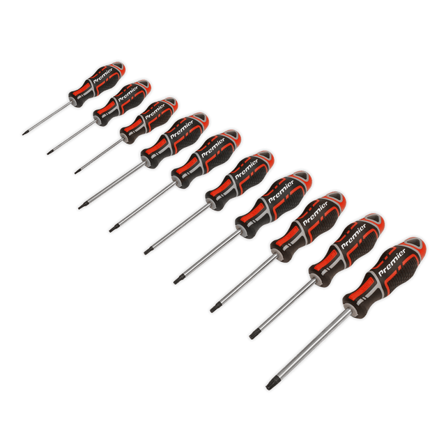 Sealey AK4324 Screwdriver Set 10pc TRX - Star* GripMAX® - Red - AK4324 - Sealey Tools UK - Trade Counter Direct