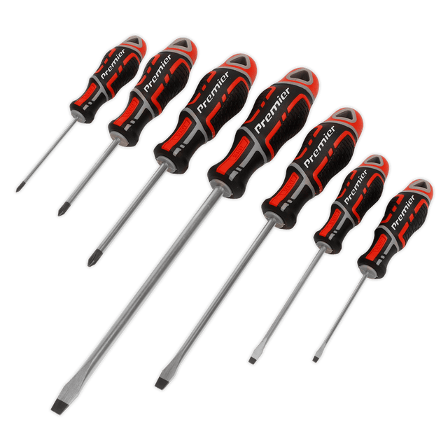 Sealey AK4325 Screwdriver Set 7pc GripMAX® - Red - AK4325 - Sealey Tools UK - Trade Counter Direct