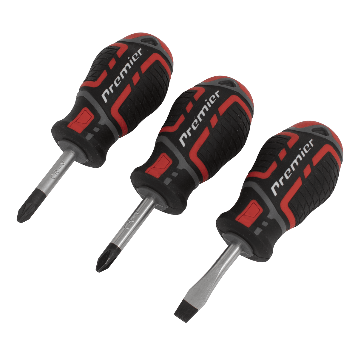 Sealey AK4328 Screwdriver Set 3pc GripMAX® Stubby - AK4328 - Sealey Tools UK - Trade Counter Direct