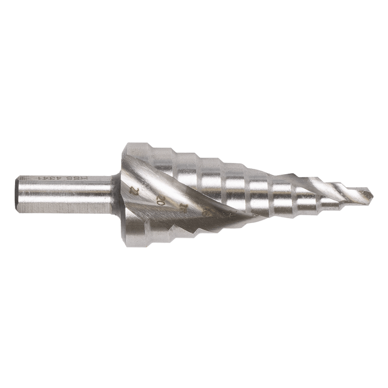 Sealey AK4747 Spiral Flute HSS 4341 Step Drill Bit 4-22mm - AK4747 - Sealey Tools UK - Trade Counter Direct