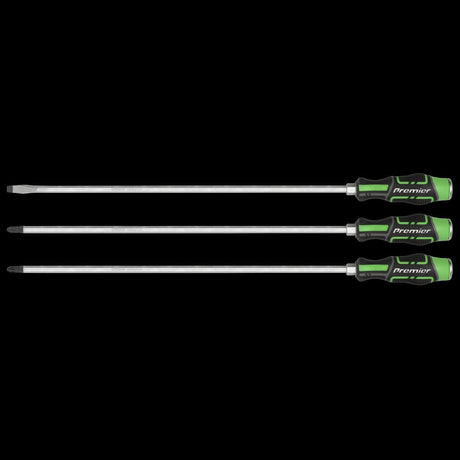 Sealey AK4942HV Extra - Long Hammer - Thru Screwdriver Set Hi - Vis Green 450mm 3pc - AK4942HV - Sealey Tools UK - Trade Counter Direct