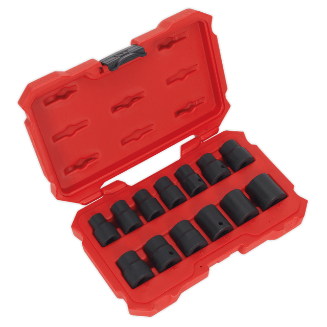 Sealey AK5616M Impact Socket Set 13pc 1/2"Sq Drive Lock - On™ 6pt Metric - AK5616M - Sealey Tools UK - Trade Counter Direct