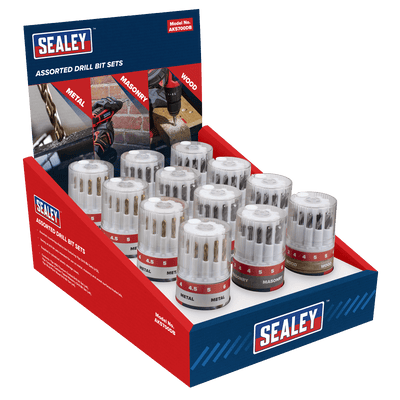 Sealey AK5700DB Assorted Drill Bit Sets - Display Box of 12 - AK5700DB - Sealey Tools UK - Trade Counter Direct