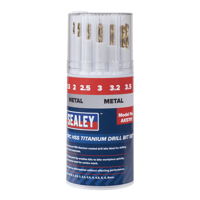 Sealey AK5701 HSS Titanium Drill Bit Set 11pc - AK5701 - Sealey Tools UK - Trade Counter Direct
