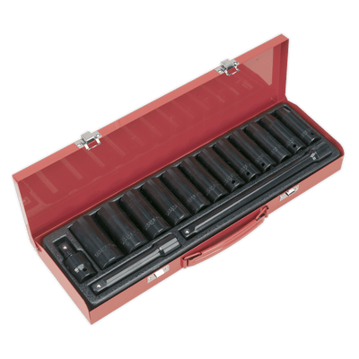 Sealey AK5815M Impact Socket Set 15pc 1/2"Sq Drive Deep Metric - AK5815M - Sealey Tools UK - Trade Counter Direct
