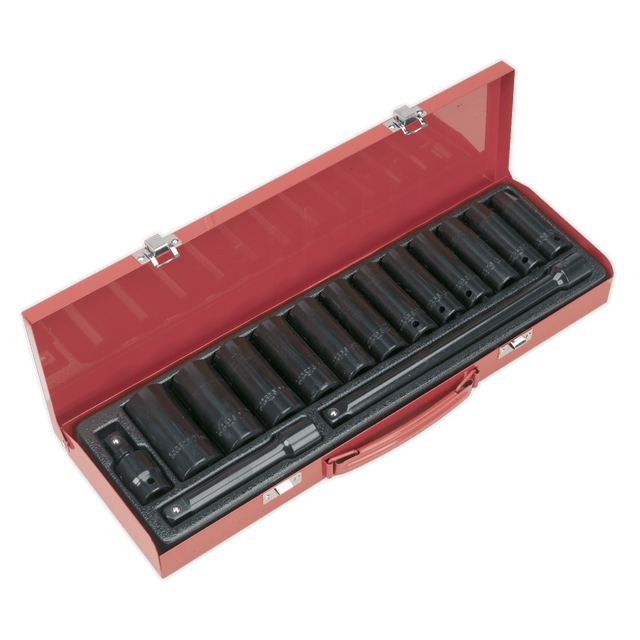 Sealey AK5815M Impact Socket Set 15pc 1/2"Sq Drive Deep Metric - AK5815M - Sealey Tools UK - Trade Counter Direct
