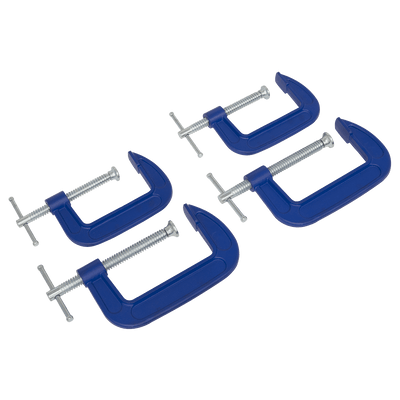 Sealey AK6003SET G-Clamp Set 75mm & 100mm 4pc - AK6003SET - Sealey Tools UK - Trade Counter Direct