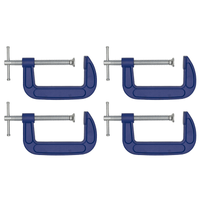 Sealey AK60044 G-Clamp Set 100mm 4pc - AK60044 - Sealey Tools UK - Trade Counter Direct