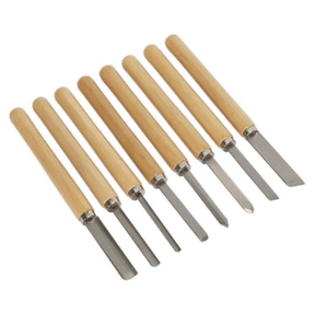 Sealey AK60/8 8pc Wood Turning Chisel Set - AK60/8 - Sealey Tools UK - Trade Counter Direct
