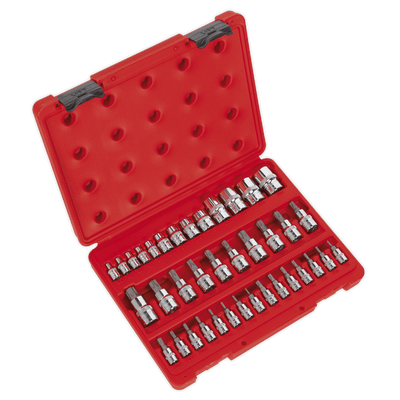 Sealey AK6197 TRX - Star* Socket & Security Socket Bit Set 38pc 1/4", 3/8" & 1/2"Sq Drive - AK6197 - Sealey Tools UK - Trade Counter Direct