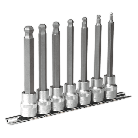 Sealey AK6212 Ball - End Hex Socket Bit Set 7pc Metric 3/8"Sq Drive 100mm - AK6212 - Sealey Tools UK - Trade Counter Direct