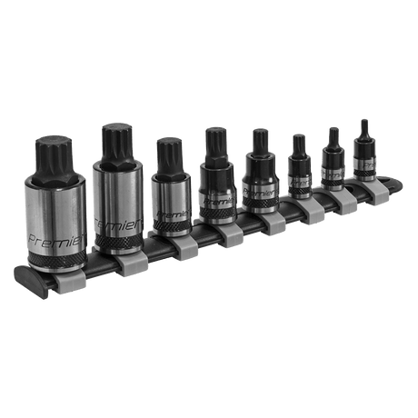 Sealey AK6214B Spline Socket Bit Set 8pc 1/4", 3/8" & 1/2"Sq Drive Black Series - AK6214B - Sealey Tools UK - Trade Counter Direct