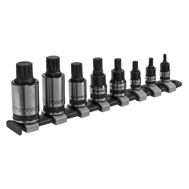 Sealey AK6214B Spline Socket Bit Set 8pc 1/4", 3/8" & 1/2"Sq Drive Black Series - AK6214B - Sealey Tools UK - Trade Counter Direct