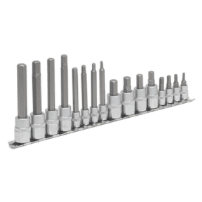 Sealey AK6219 Hex Socket Bit Set 16pc 1/4" & 3/8"Sq Drive - AK6219 - Sealey Tools UK - Trade Counter Direct