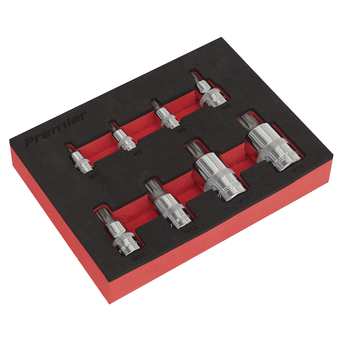 Sealey AK6241 Spline Socket Bit Set 8pc 1/4", 3/8" & 1/2"Sq Drive - AK6241 - Sealey Tools UK - Trade Counter Direct