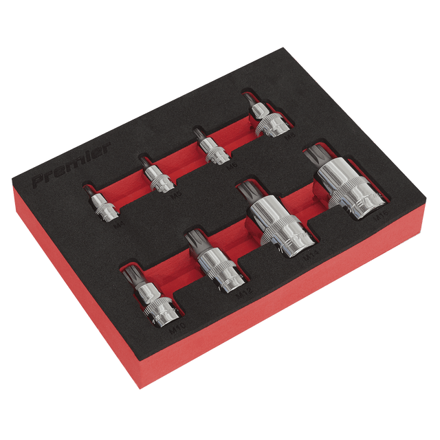 Sealey AK6241 Spline Socket Bit Set 8pc 1/4", 3/8" & 1/2"Sq Drive - AK6241 - Sealey Tools UK - Trade Counter Direct