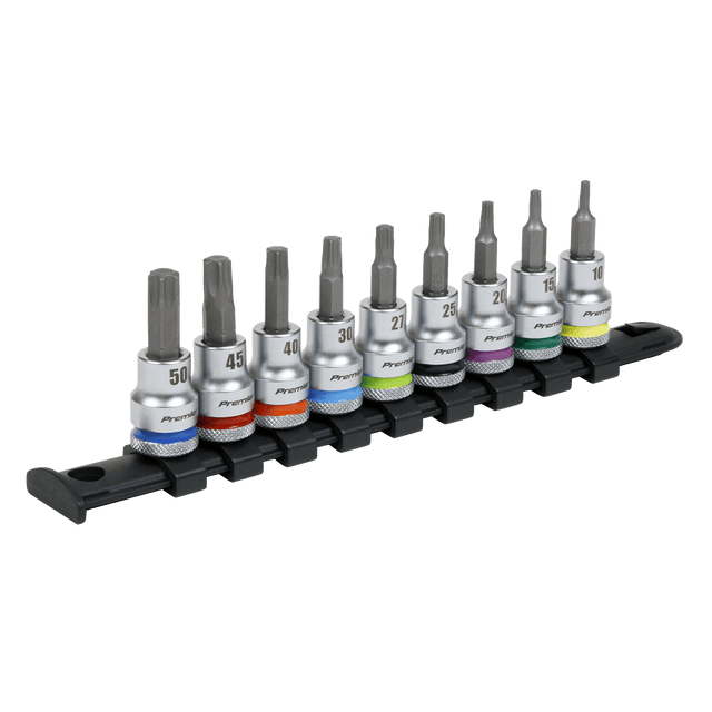 Sealey AK6251 TRX - Star* Socket Bit Set 9pc 3/8"Sq Drive - Platinum - AK6251 - Sealey Tools UK - Trade Counter Direct