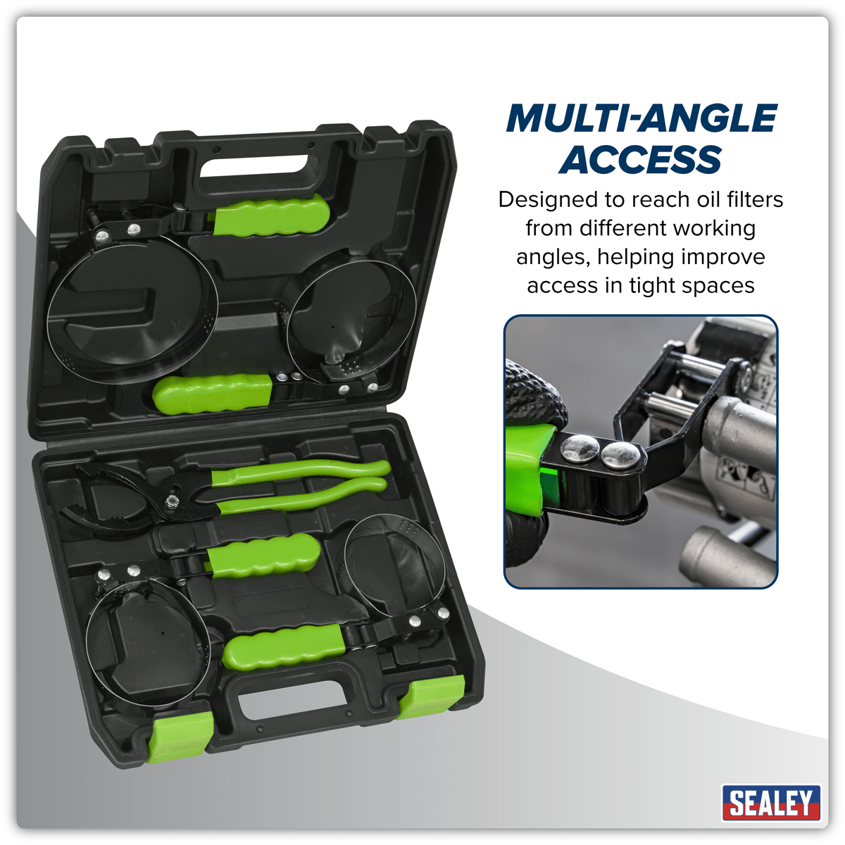 Sealey AK6424 Oil Filter Removal Kit 5pc - AK6424 - Sealey Tools UK - Trade Counter Direct