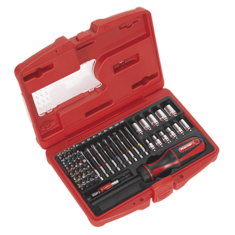 Sealey AK64903 Fine Tooth Ratchet Screwdriver & Accessory Set 51pc - AK64903 - Sealey Tools UK - Trade Counter Direct