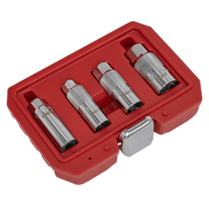 Sealey AK6556 Spark Plug Socket Set 3/8"Sq Drive 4pc - AK6556 - Sealey Tools UK - Trade Counter Direct