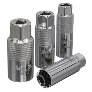 Sealey AK6556 Spark Plug Socket Set 3/8"Sq Drive 4pc - AK6556 - Sealey Tools UK - Trade Counter Direct
