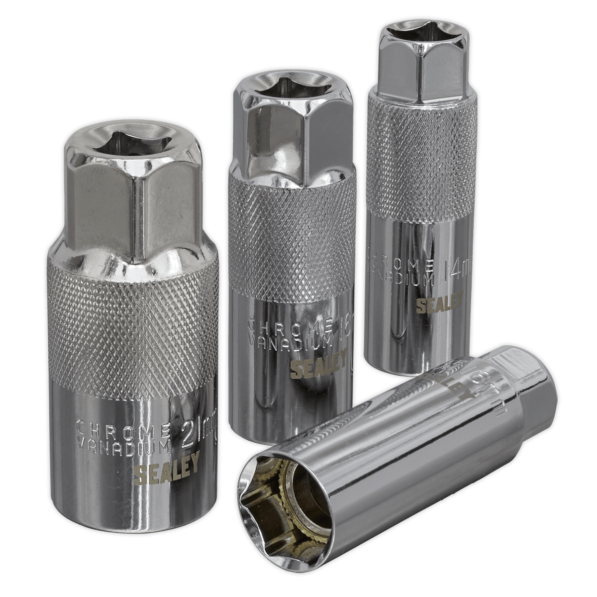Sealey AK65561 Magnetic Spark Plug Socket Set 3/8"Sq Drive 4pc - AK65561 - Sealey Tools UK - Trade Counter Direct