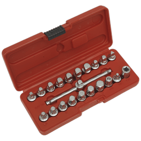 Sealey AK6586 Oil Drain Plug Key Set 21pc 3/8"Sq Drive - AK6586 - Sealey Tools UK - Trade Counter Direct